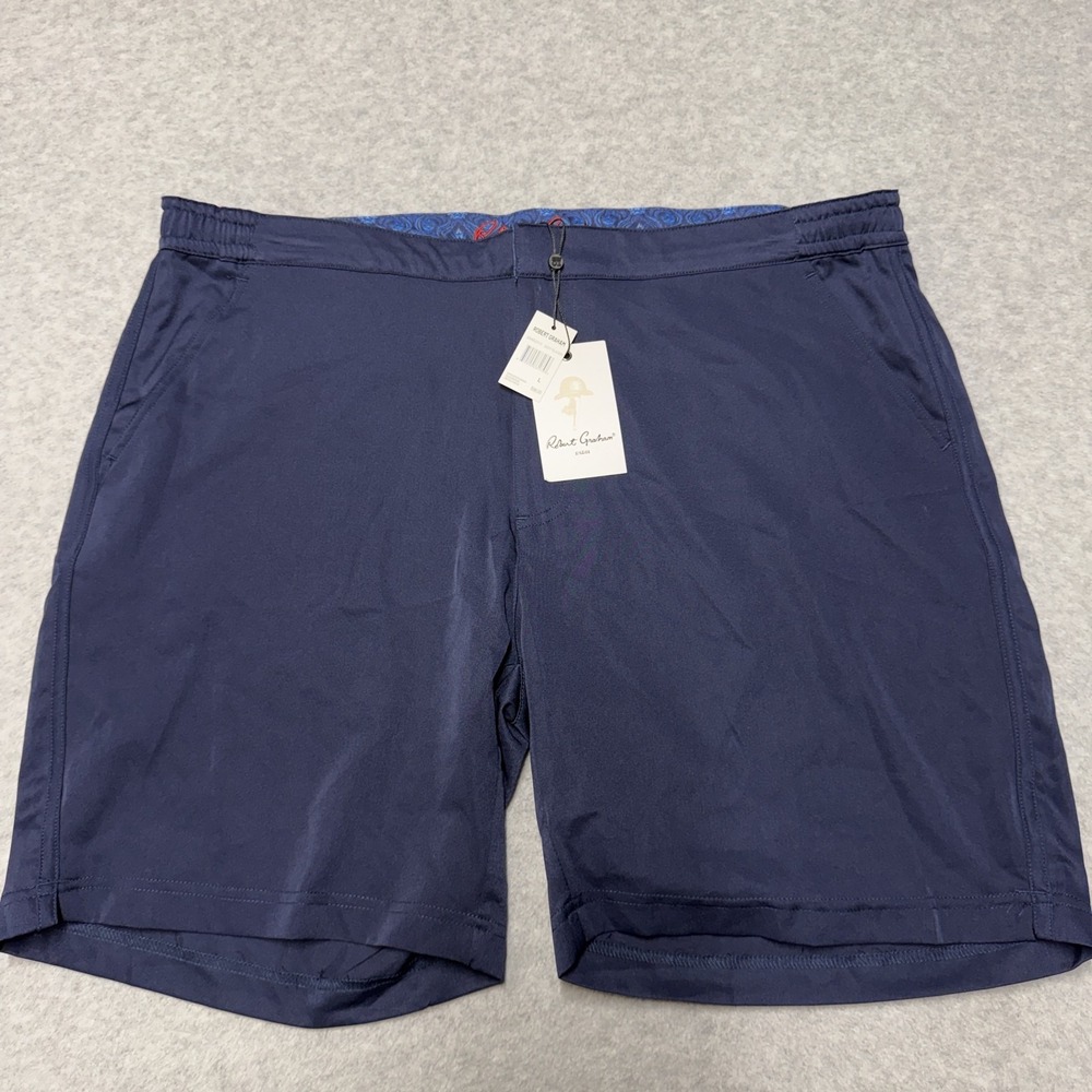 Robert Graham Swim Trunks Mens Large Blue Navy Lined Quick Dry Stretch
